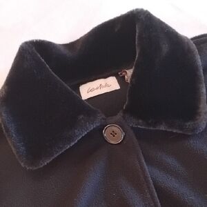 Vintage Cape Faux Fur Collar Fleece Long Flowy Cozy Le Moda One Size